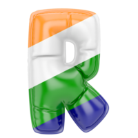 Ballon r Schriftart indisch Farbe von Flagge png