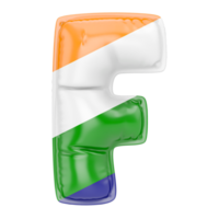 Balloon F Font Indian color of flag png