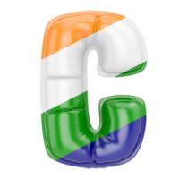 Balloon C Font Indian color of flag png