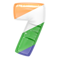 Balloon 7 Number Indian color of flag png
