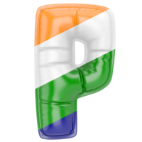 Balloon P Font Indian color of flag png