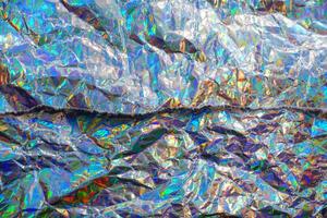 Crumpled Holographic Foil Paper Textures photo