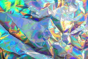 Crumpled Holographic Foil Paper Textures photo