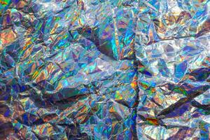 Crumpled Holographic Foil Paper Textures photo