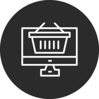 icono de vector de cesta de compras en línea