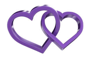 two purple hearts on a transparent background png