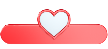 a heart shaped button with a red background png