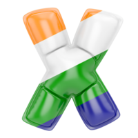 Palloncino X font indiano colore di bandiera png