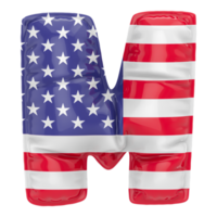 Palloncino m font bandiera Stati Uniti d'America 3d rendere png