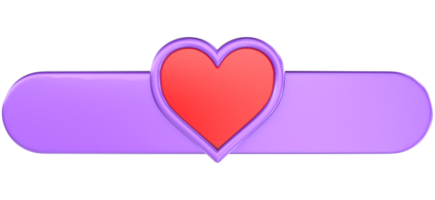 a purple heart with a red heart on it png