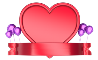 rosso cuore bandiera 3d rendere png