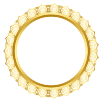 Luxury golden circle frame transparent with vintage mandala gold circular pattern clipart png