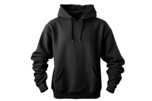 AI generated Black Hooded Comfort on a transparent background. png