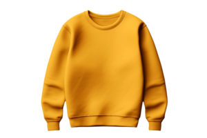 ai generiert Senf Gelb Sweatshirt Stil auf ein transparent Hintergrund. png