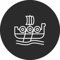 icono de vector de barco vikingo