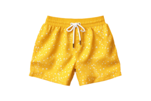 ai generado amarillo Niños nadar maletero estilo en un transparente antecedentes. png