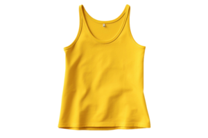 ai gegenereerd geel tank top stijl Aan een transparant achtergrond. png