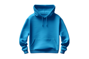 ai généré bleu sweat à capuche confort sur une transparent Contexte. png