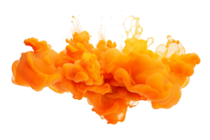 AI generated Tangerine Orange Paint Burst on a transparent background. png