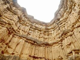 Pha Chor the natural phenomenon of eroded soil pillars located in Mae Wang National Park, Doi Lo district, Chiang Mai, Thailand photo