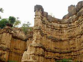 Pha Chor the natural phenomenon of eroded soil pillars located in Mae Wang National Park, Doi Lo district, Chiang Mai, Thailand photo