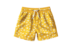 AI generated Yellow Boys Swim Trunk Style on a transparent background. png