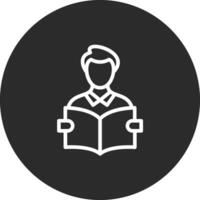 Student Reading Book Vector Icon