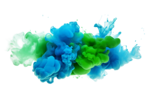 AI generated Blue and Green Mix Cloud on transparent background. png