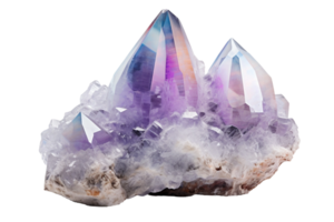 ai generiert Kristall Geode Formation auf transparent Hintergrund. png