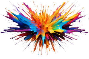 AI generated Rainbow Paint Explosion on a transparent background. png