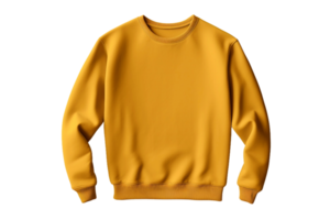 ai generiert Senf Gelb Sweatshirt Stil auf ein transparent Hintergrund. png