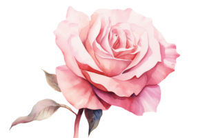 AI generated Rose Watercolor Art on transparent background. png