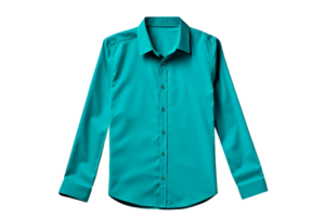 AI generated Teal Long Sleeve Shirt Style on a transparent background. png