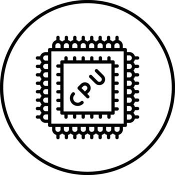 microprocesador vector icono