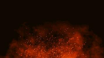 Fire Particle Background Animation with Red Smoke video