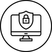 computadora seguridad vector icono