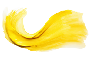 AI generated Yellow Watercolor brushstroke on transparent background. png