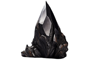 AI generated Obsidian dark Shard in Abstract Form on transparent background. png