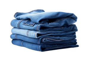 AI generated Blue Denim Jeans on transparent background. png