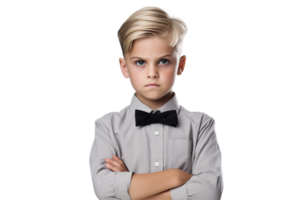 AI generated Confident German Boy on transparent background. png