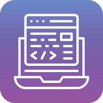 ordenador portátil codificación vector icono