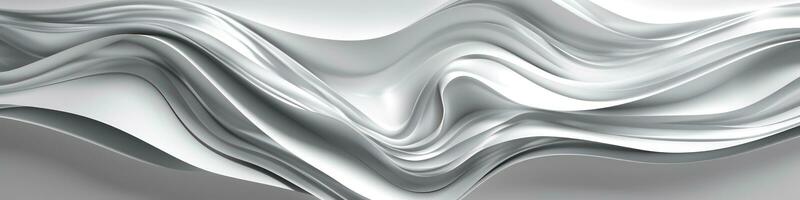 AI generated White silver waves abstract minimal background. Generative AI photo