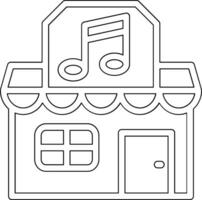 música tienda vector icono