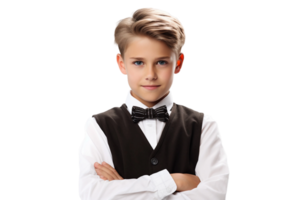 AI generated Confident German Boy on transparent background. png