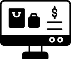 icono de vector de compras en línea