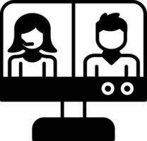 icono de vector de videoconferencia