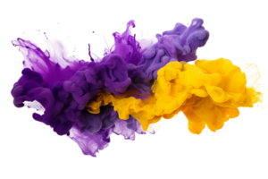 AI generated Purple and Yellow Cloud on transparent background. png