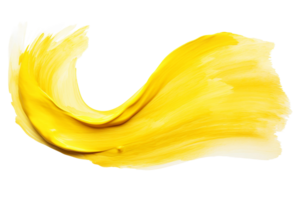 AI generated Yellow Watercolor brushstroke on transparent background. png