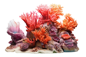 AI generated Coral Reef Formation on transparent background. png