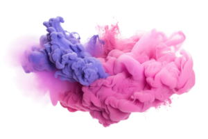 AI generated Pink and Violet Smoke Cloud on transparent background. png